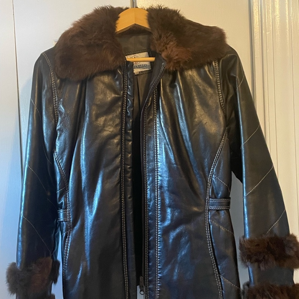 Chocolate brown Italian leather jacket